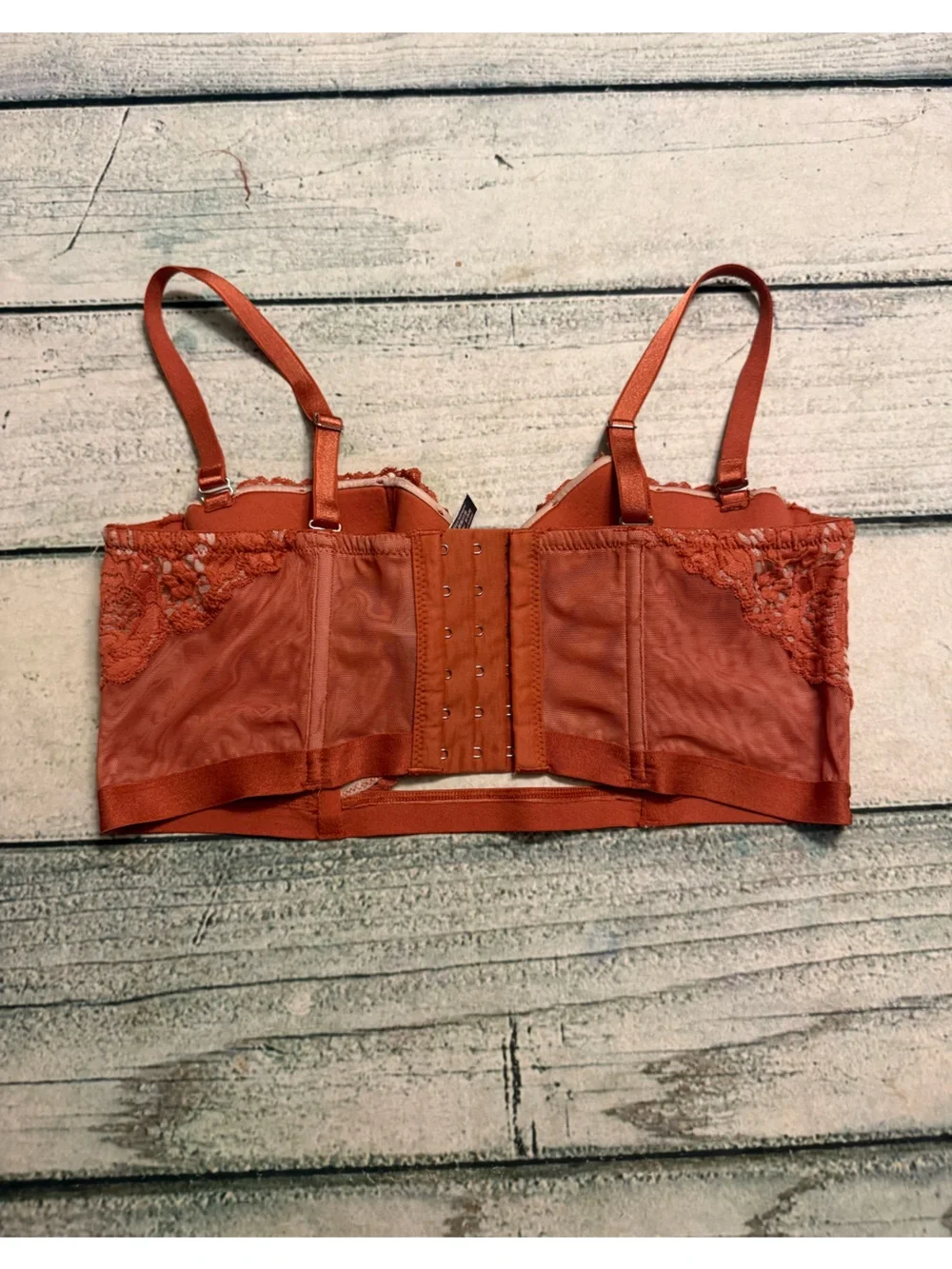Victorias Secret rust lace very sexy bra. 36C